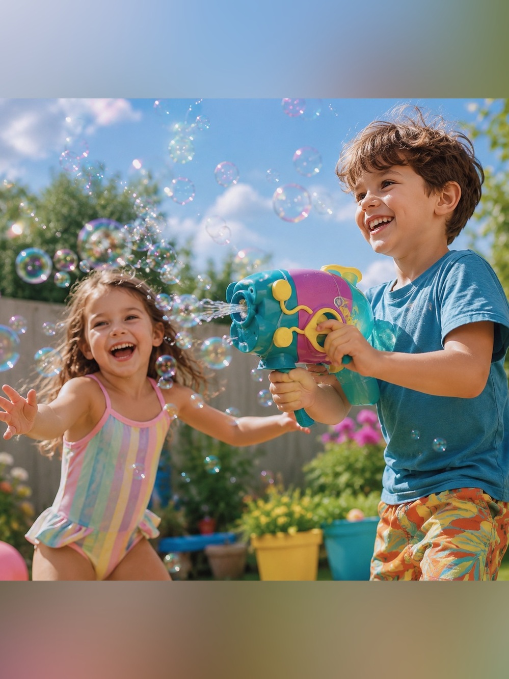 Squirty Squirts 2-in-1 Pink & Blue Bubble and Water Blaster